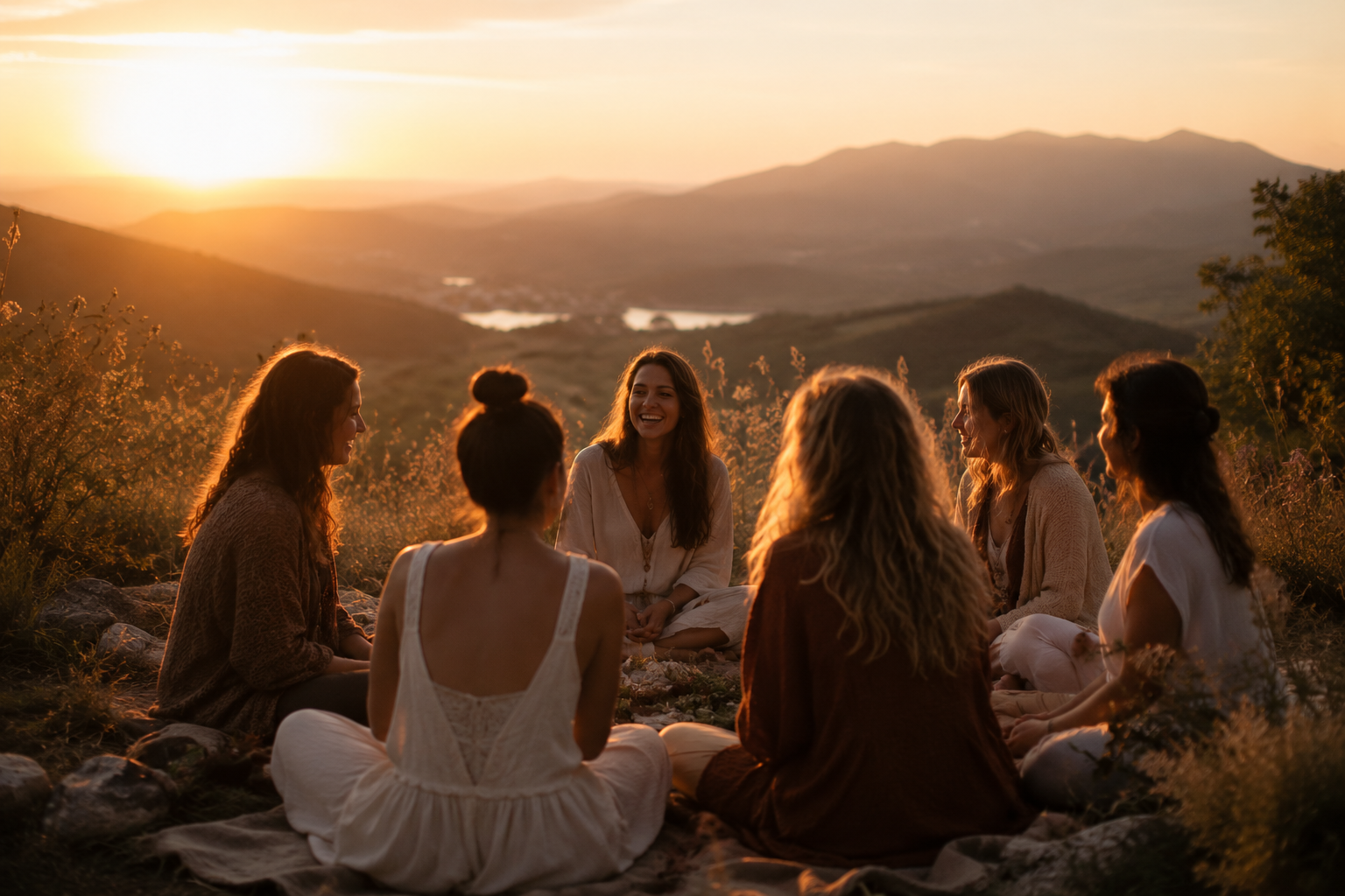 Comunidad de mujeres compartiendo un momento de conexión