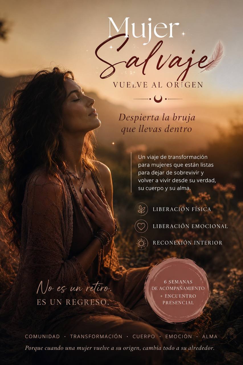 Mujer conectando con la naturaleza durante el retiro Mujer Salvaje